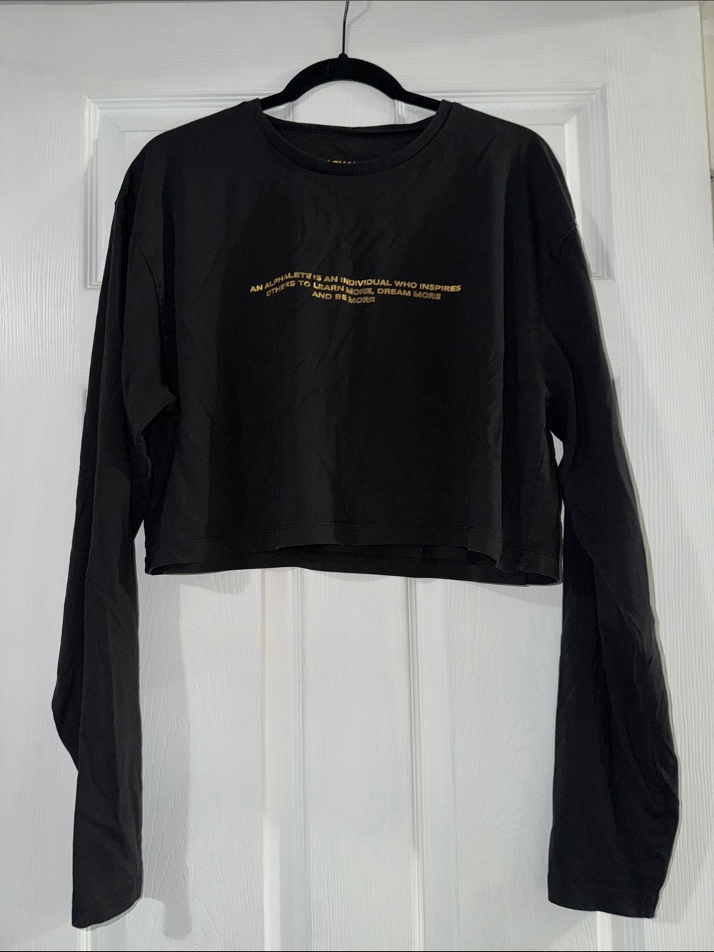 Alphalete Legacy Oversized Black Cropped Long-Sleeve